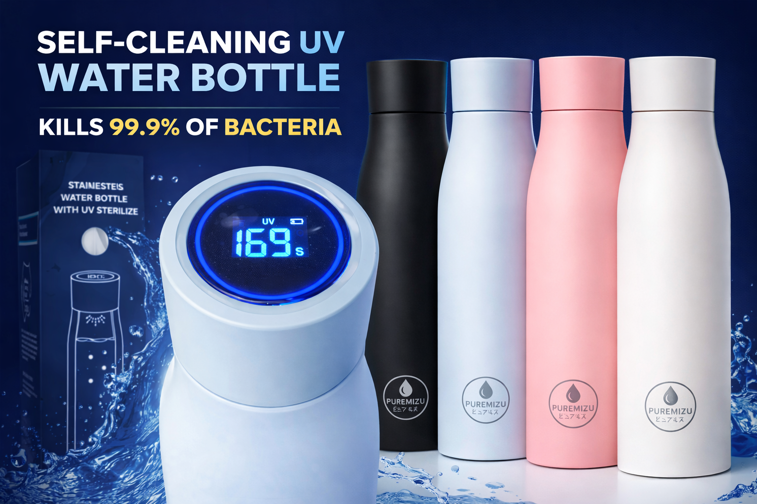 UV Self Sterilisation Smart Water Bottle